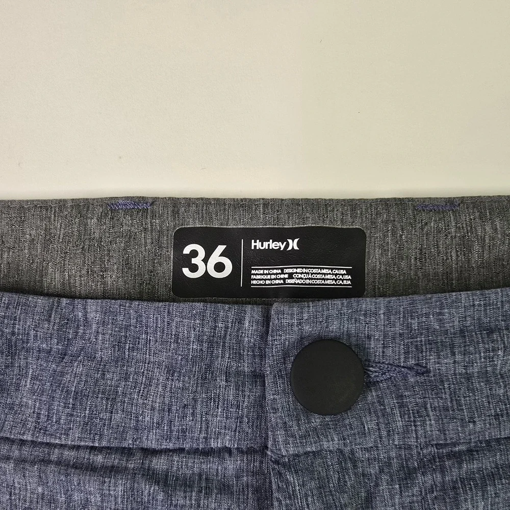 Hurley Phantom Mens Walkshorts Size 36 Blue Grey Heathered Stretch F2341-00